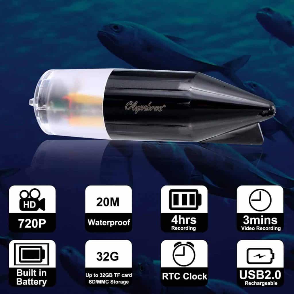 Olymbros Fishing Camera Underwater Portable Professional Waterproof Underwater HD Video Recorder Fish Finderfor Ice, Lake, and Boat Fishing