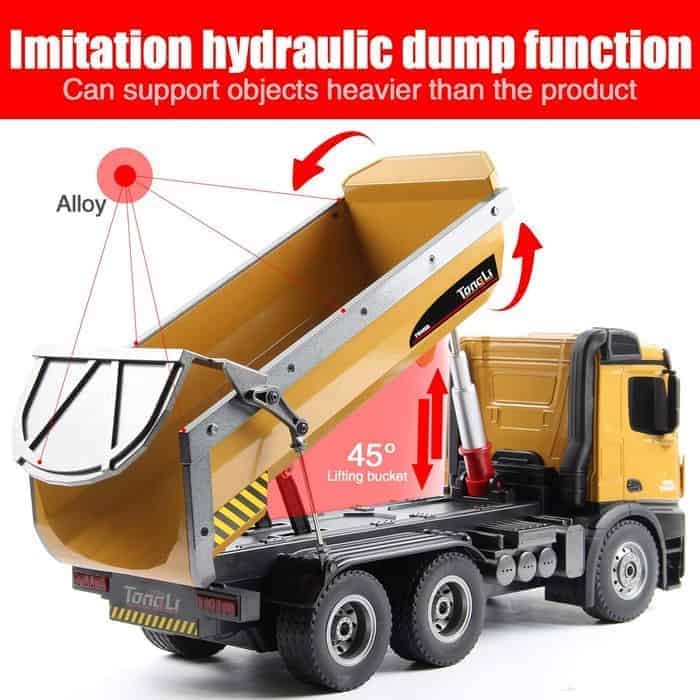 rc Dump Truck for Boys huina rc Truck Hobby rc Dump Truck rc Construction Vehicles Remote Control Excavator Toys for Boys rc Construction Vehicles and Children Engineering Truck 114 Outdoor Toy